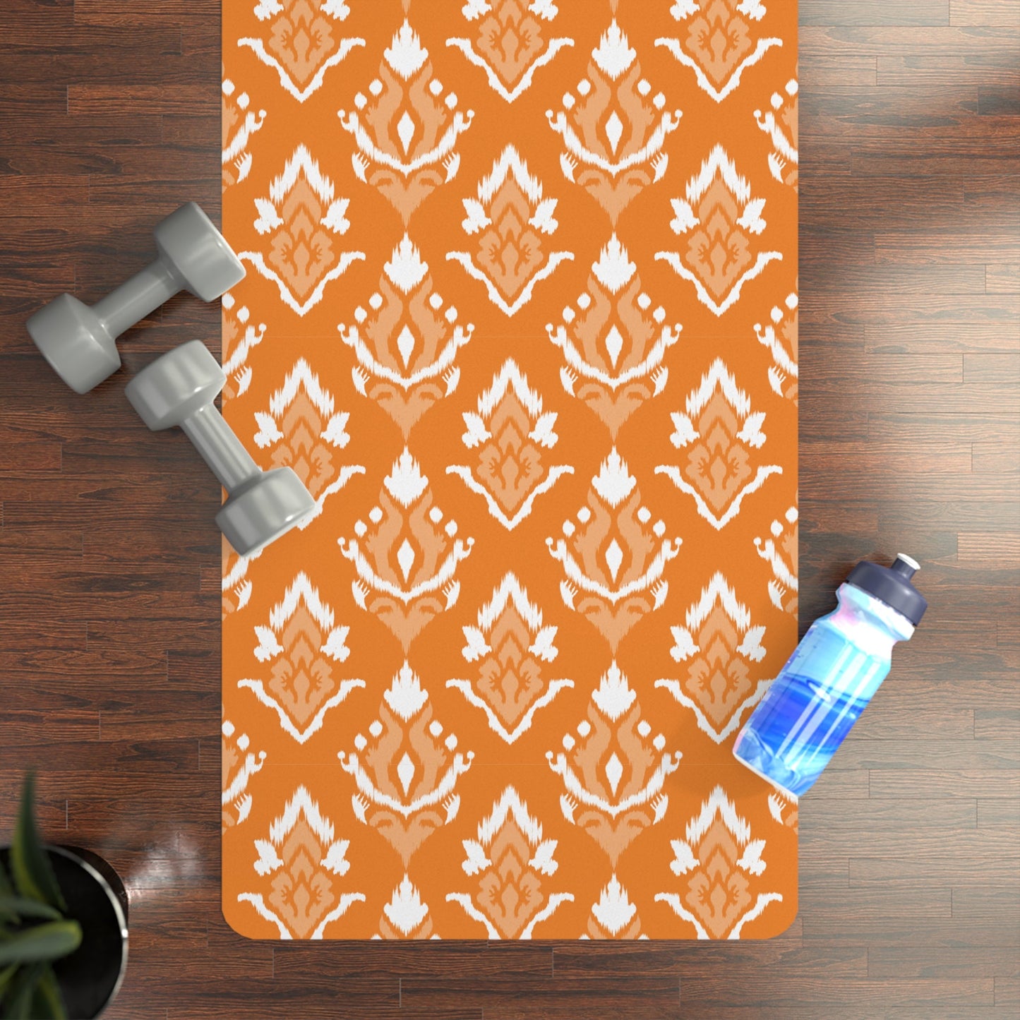Yoga Mat | Orange & White | Ikat