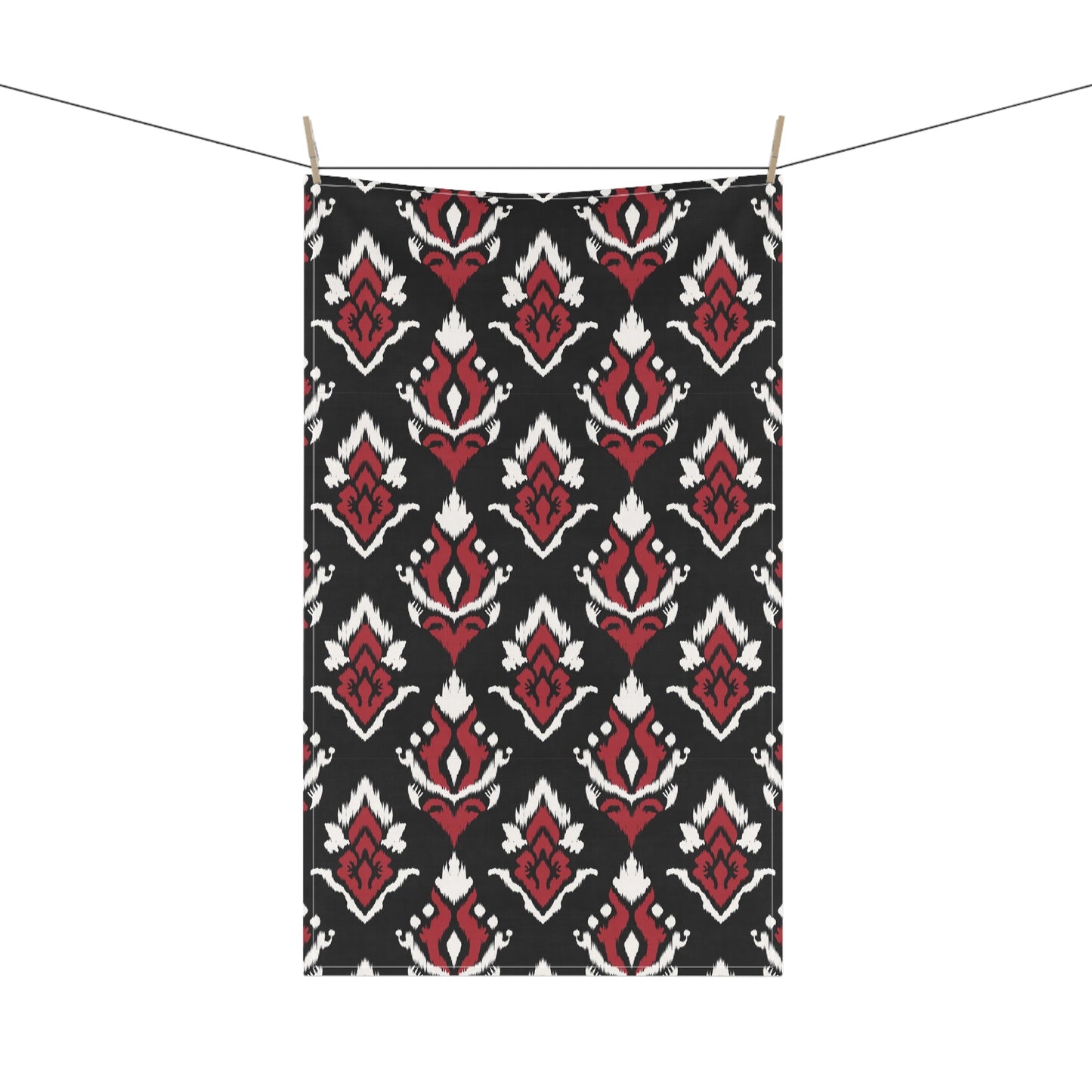 Tea Towel | Red & Black | Ikat