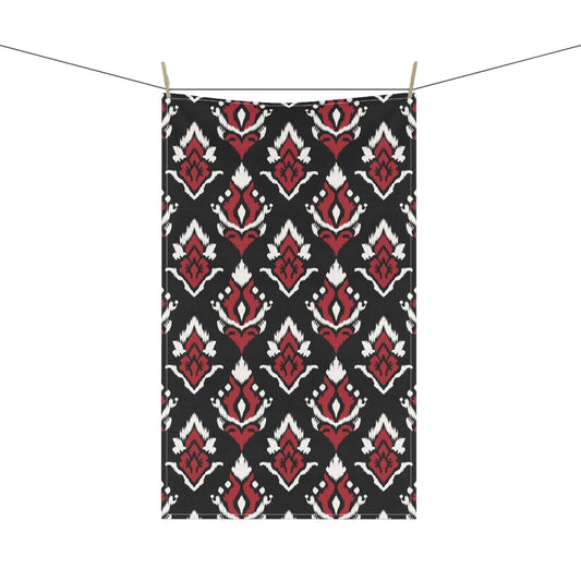 Tea Towel | Red & Black | Ikat