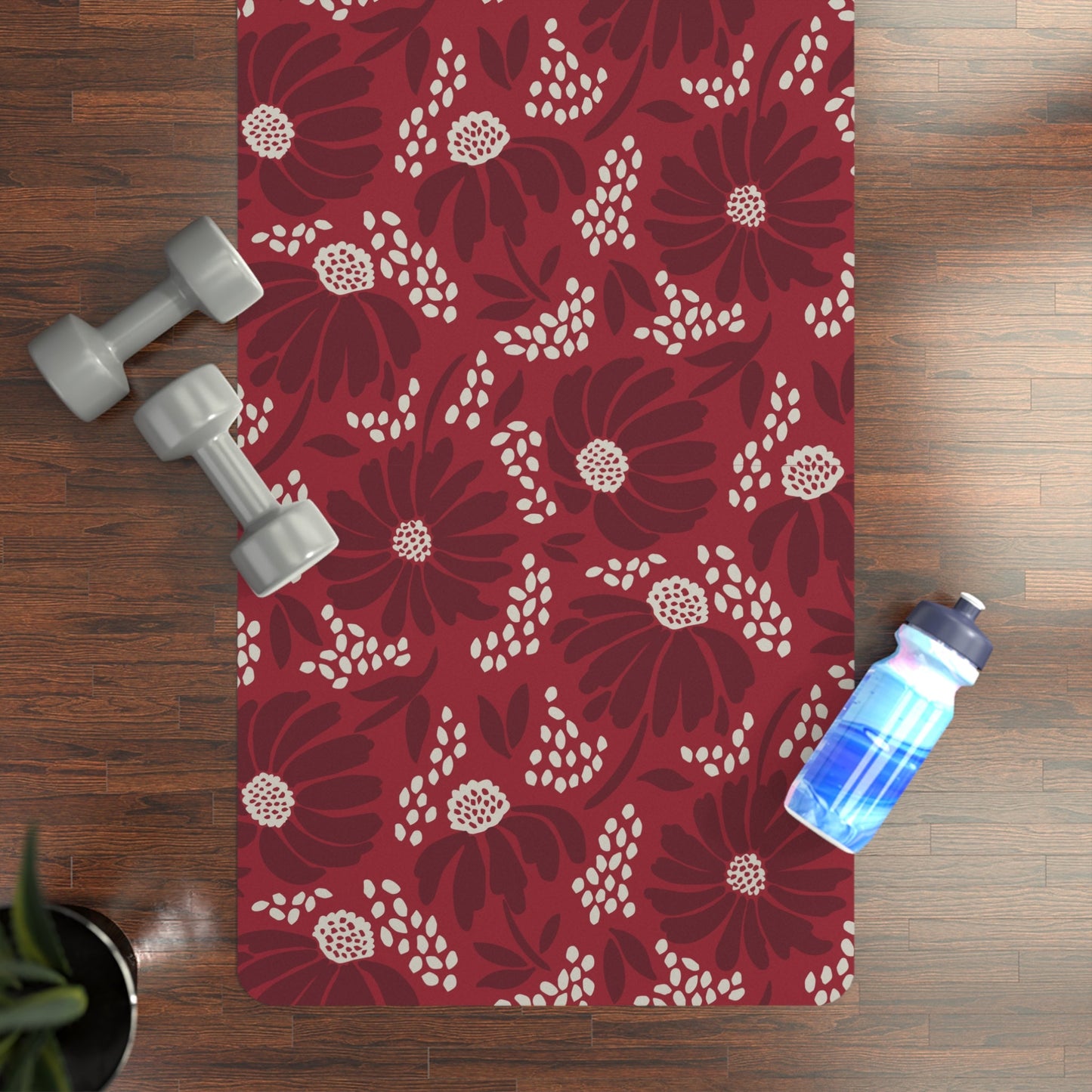 Yoga Mat | Maroon & White | Bellis