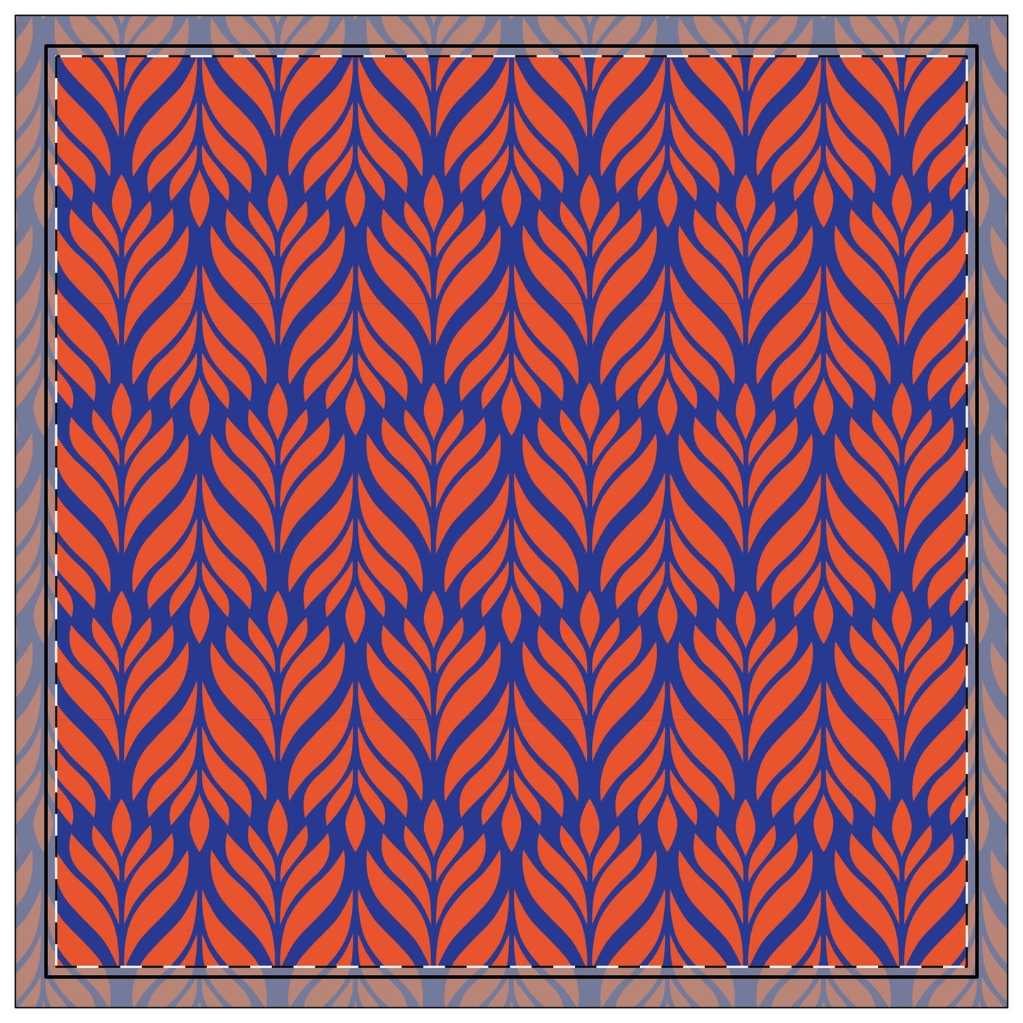 Napkin 4-set | Bright Blue & Orange | Palm
