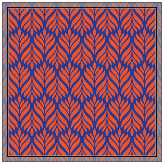 Napkin 4-set | Bright Blue & Orange | Palm