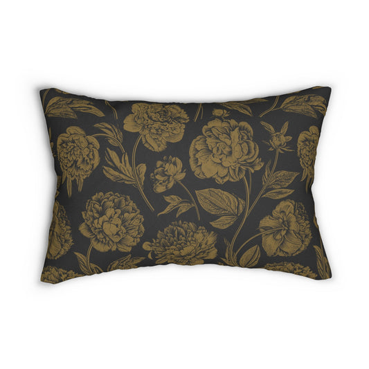 Pillow | Black & Gold | Peony