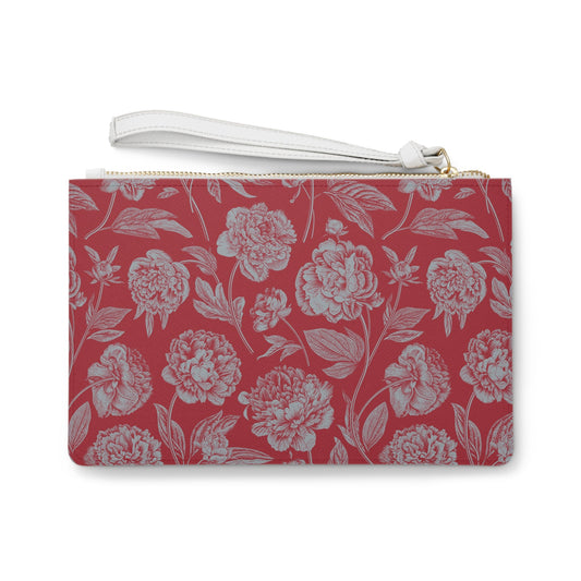 Clutch Bag | Red & Gray | Peony