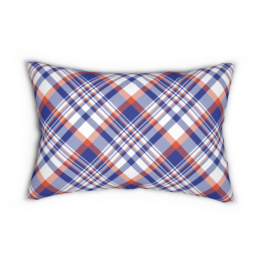 Pillow | Bright Blue & Orange | Tartan