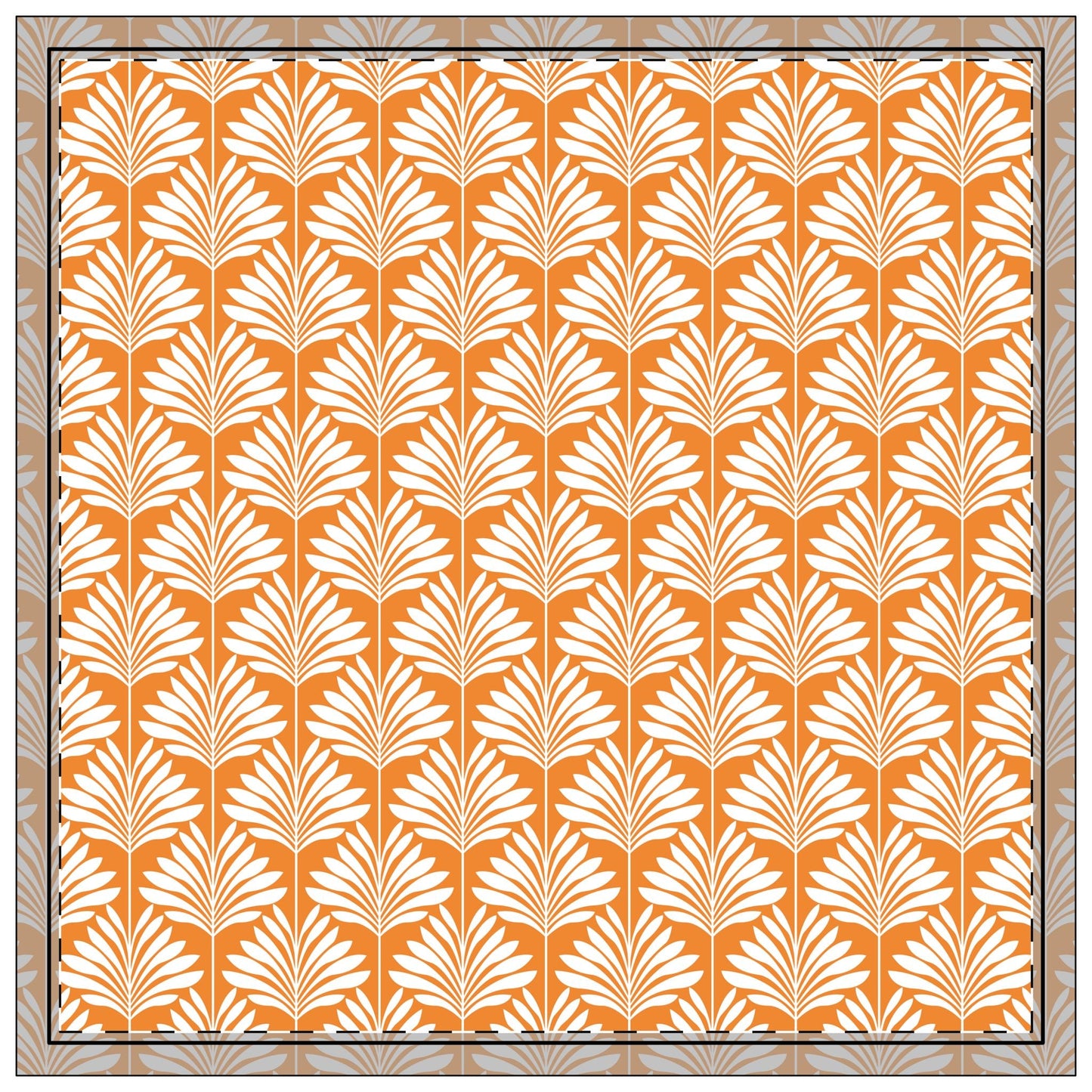 Napkin 4-set | Orange & White | Deco