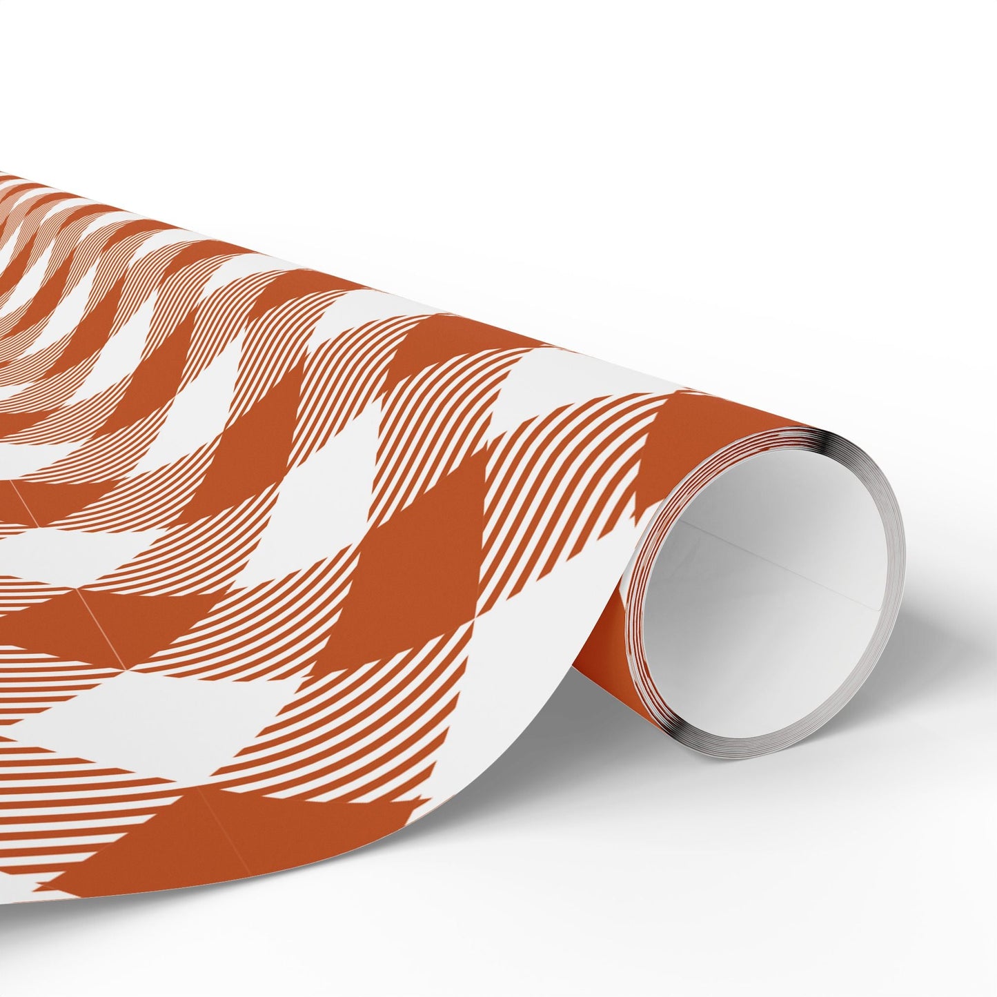 Gift Wrap | Dark Orange & White | Gingham