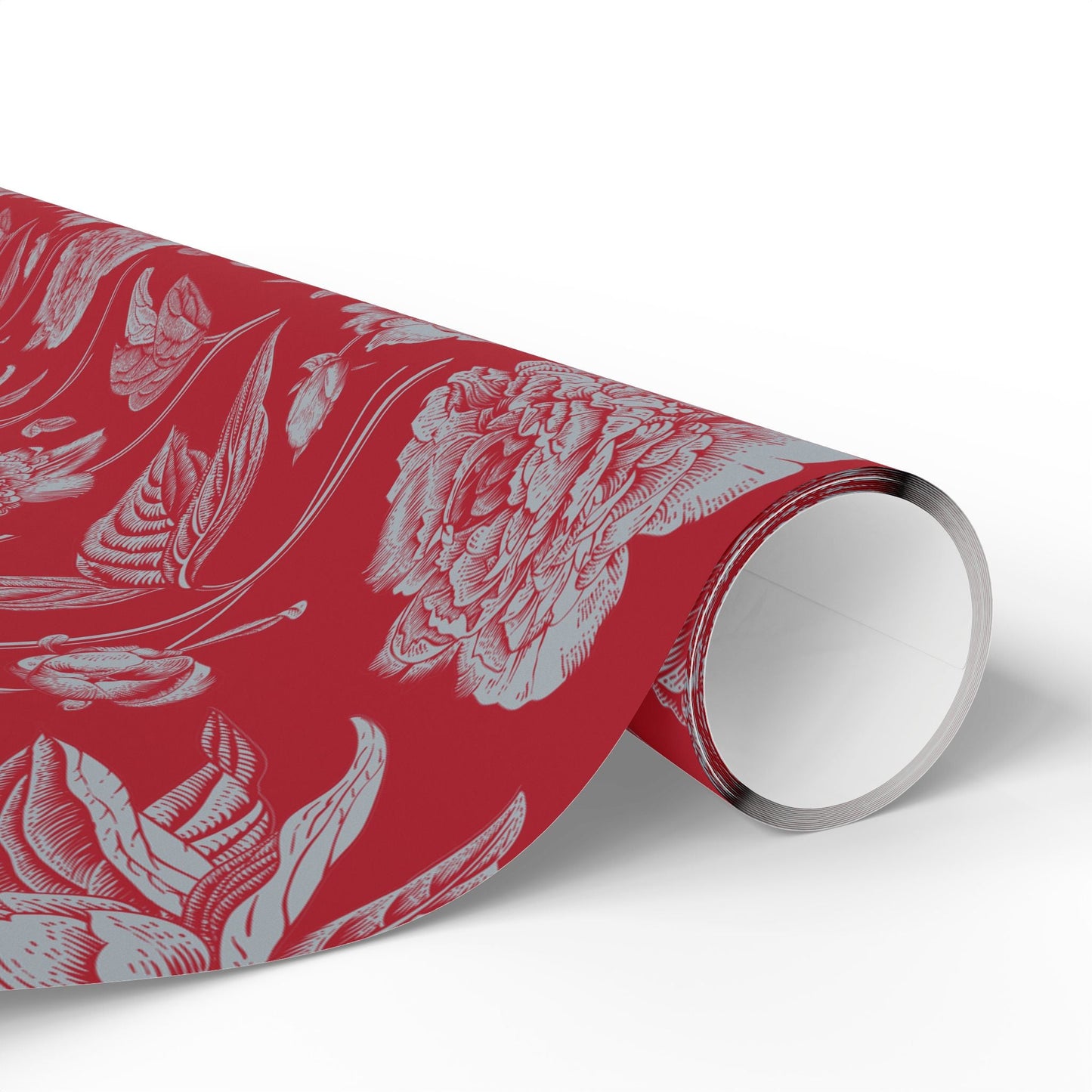 Gift Wrap | Red & Gray | Peony