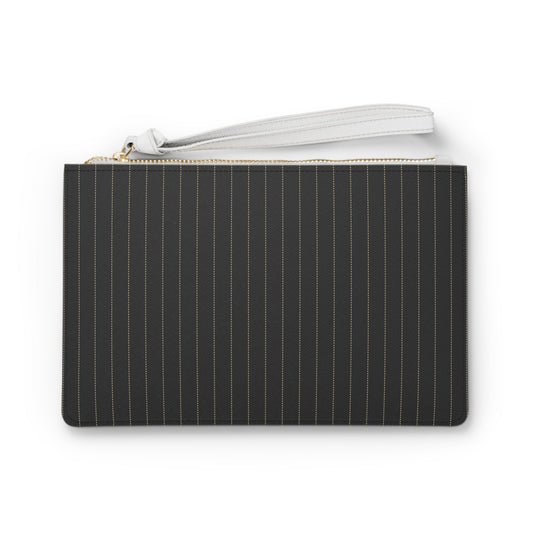 Clutch Bag | Black & Gold | Pinstripe