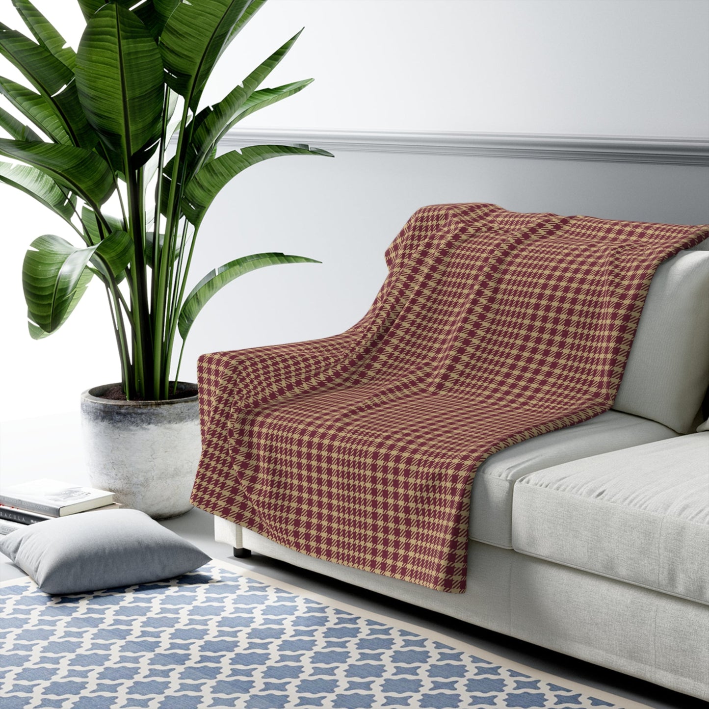 Sherpa Blanket | Maroon & Gold | Tweed
