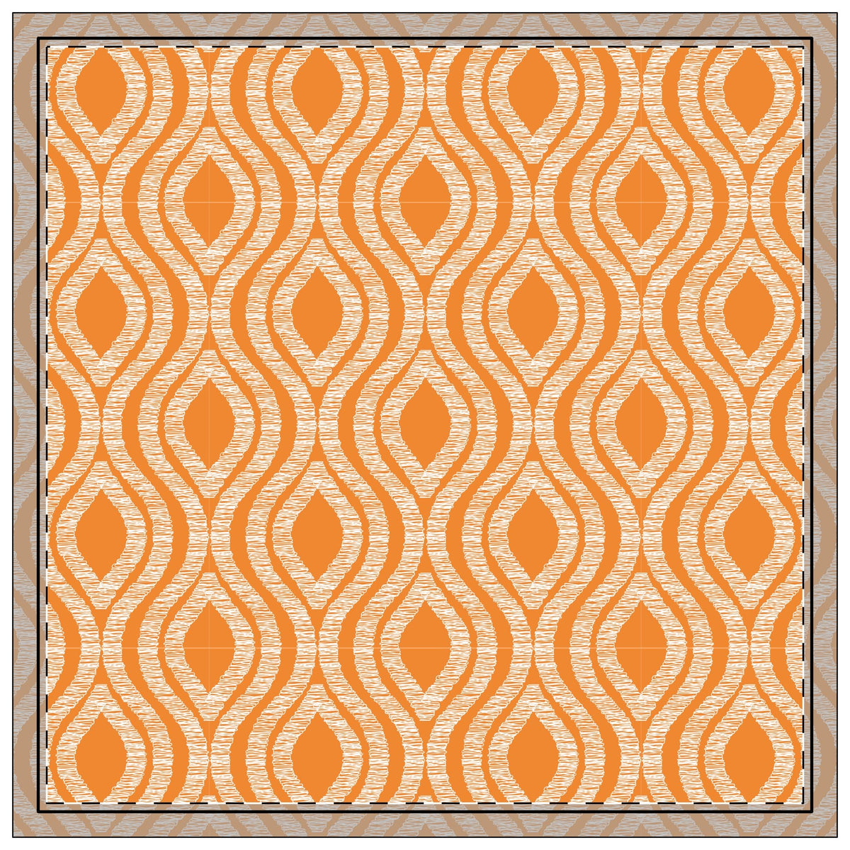 Napkin 4-set | Orange & White | Ogee