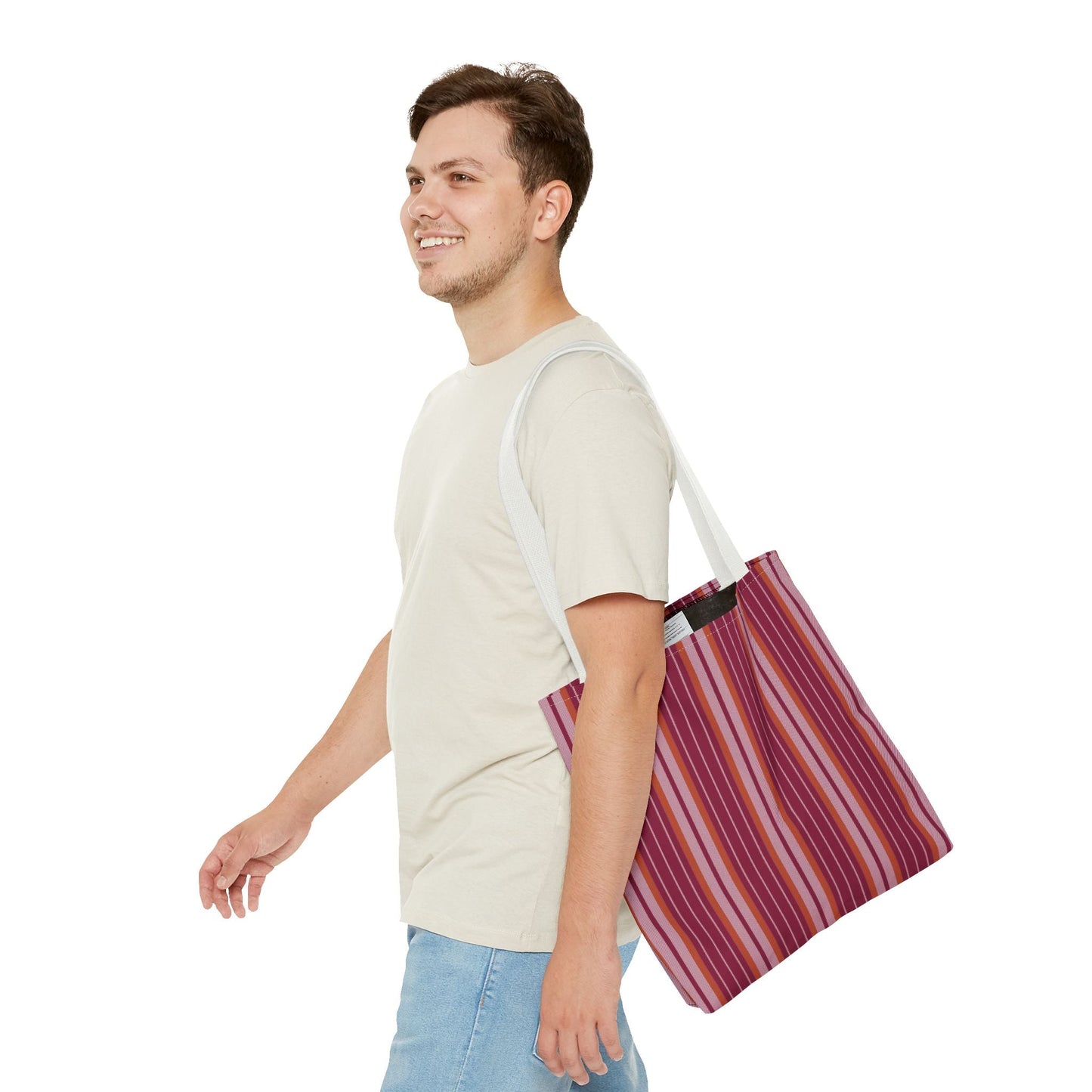 Tote Bags | Maroon & Orange | Stripe