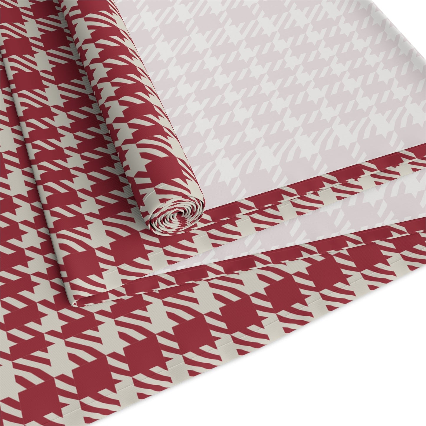 Table Runner | Maroon & White | Tweed