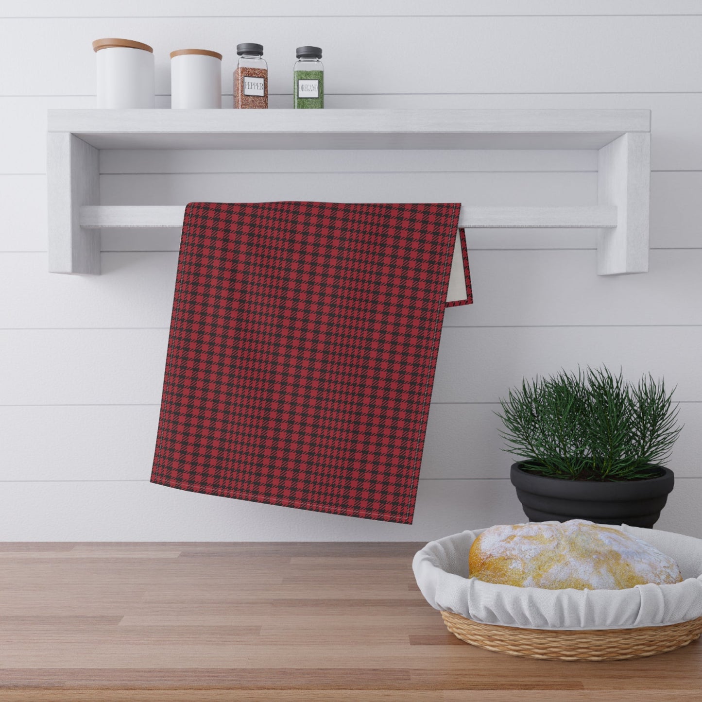 Tea Towels | Red & Black | Tweed