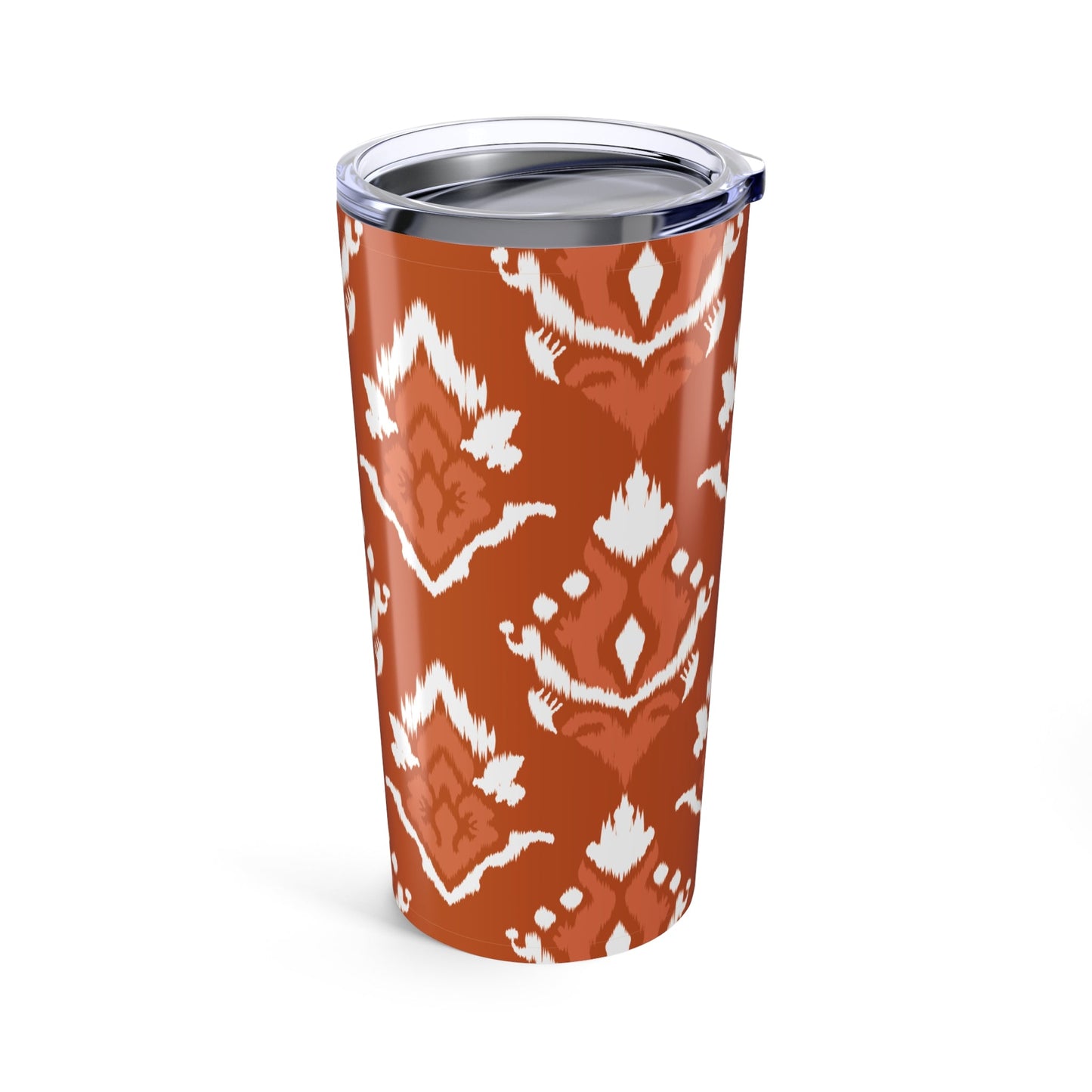 Tumbler | Dark Orange & White | Ikat