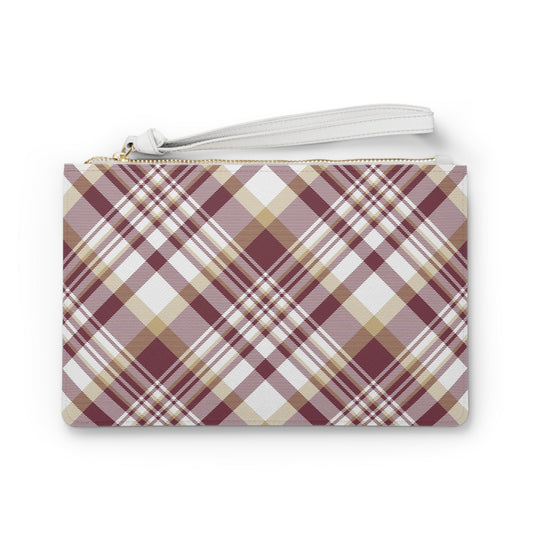 Clutch Bag | Maroon & Gold | Tartan