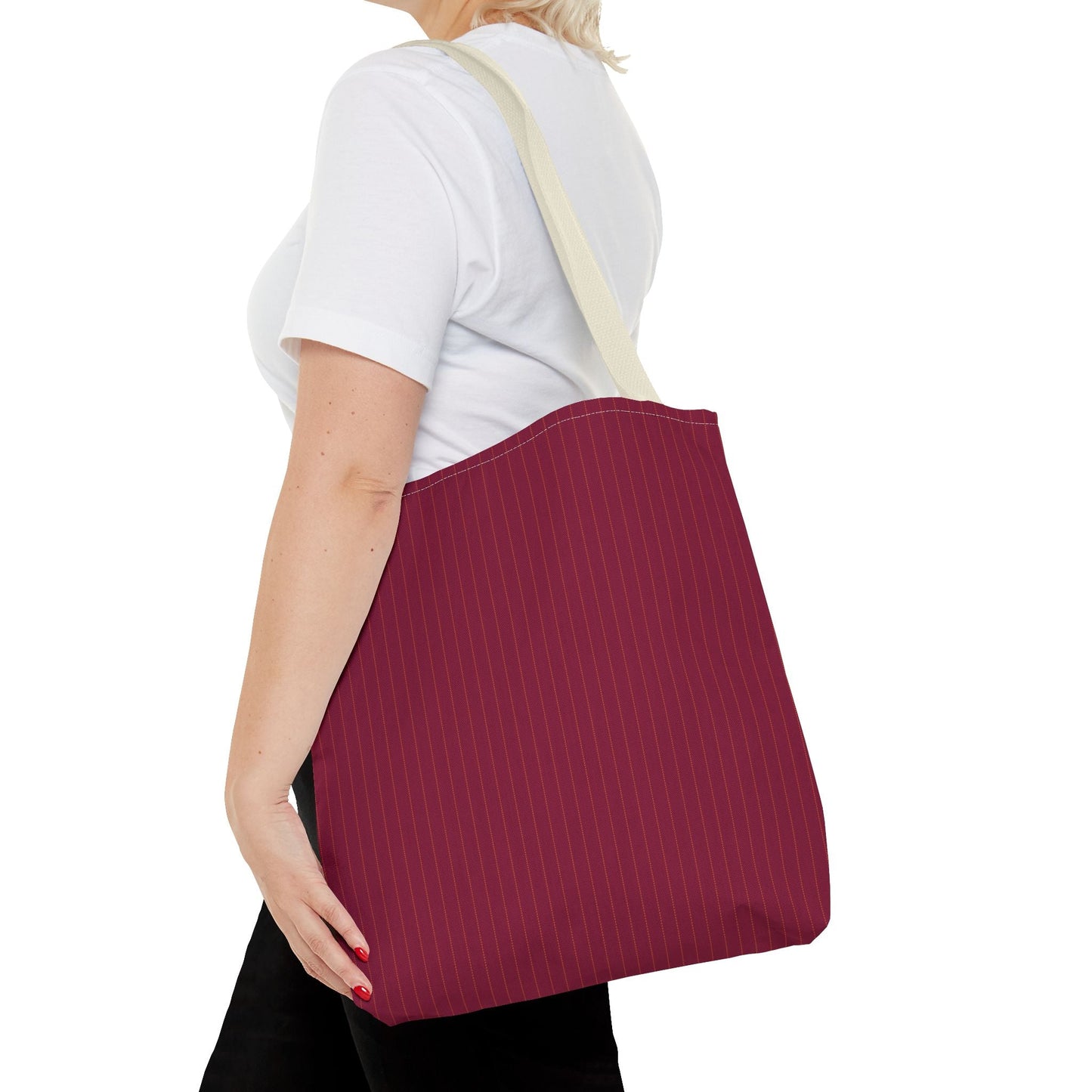 Tote Bags | Maroon & Orange | Pinstripe
