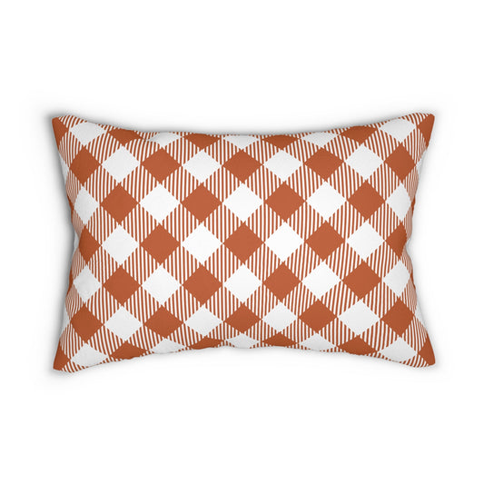 Pillow | Dark Orange & White | Gingham