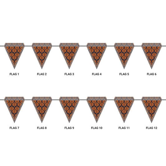 Flag Garland | Orange & Blue | Palm