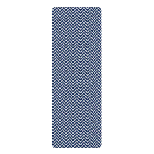 Yoga Mat | Navy & White | Herringbone