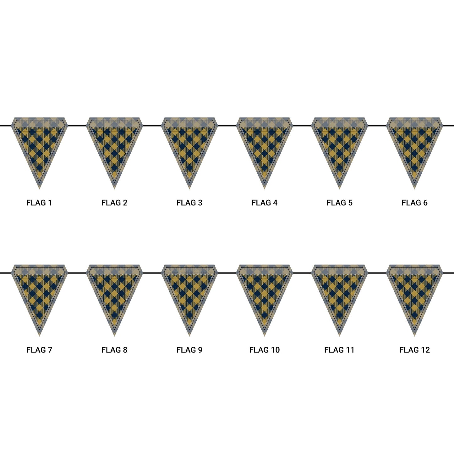Flag Garland | Notre Dame, Indiana | Gingham