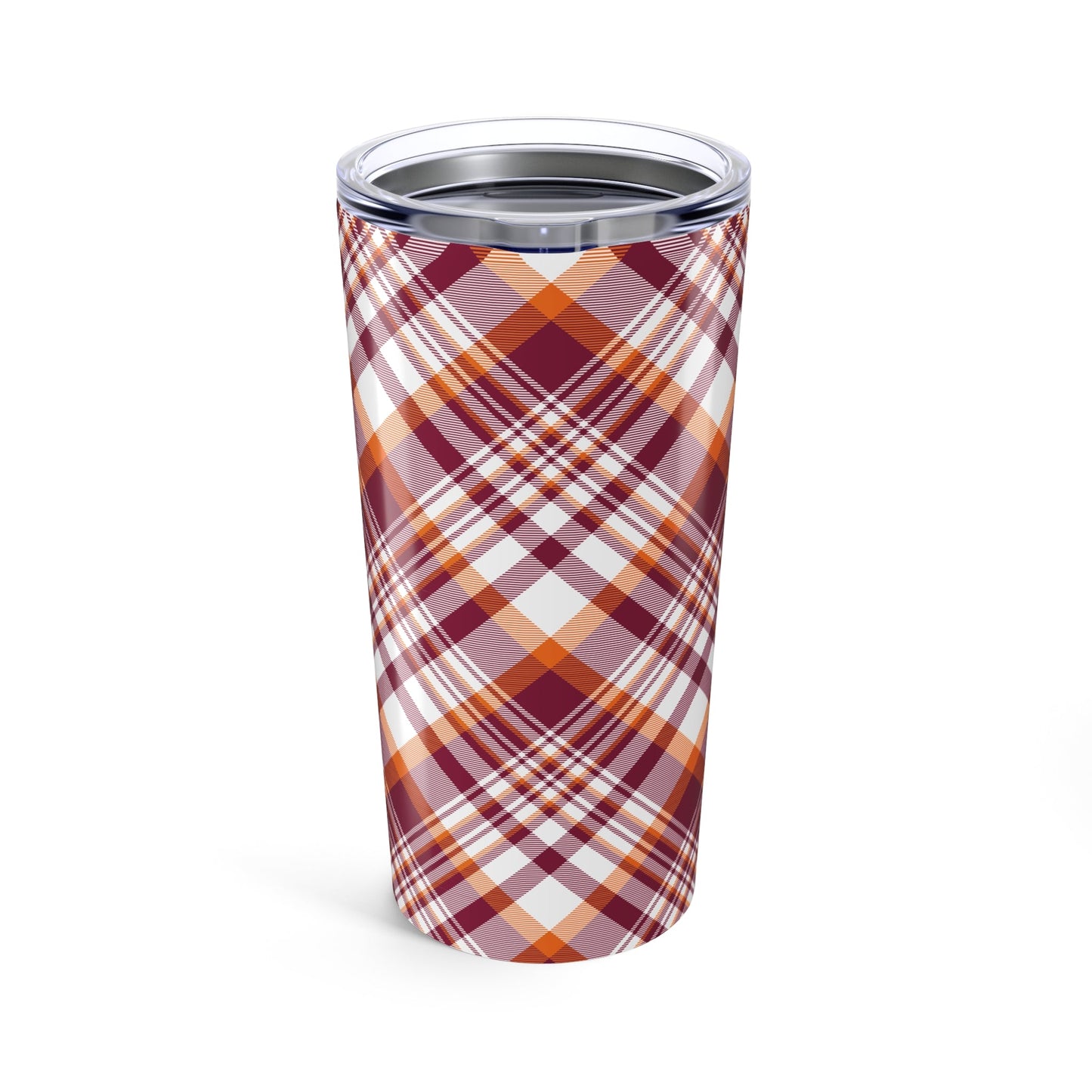 Tumbler | Maroon & Orange | Tartan