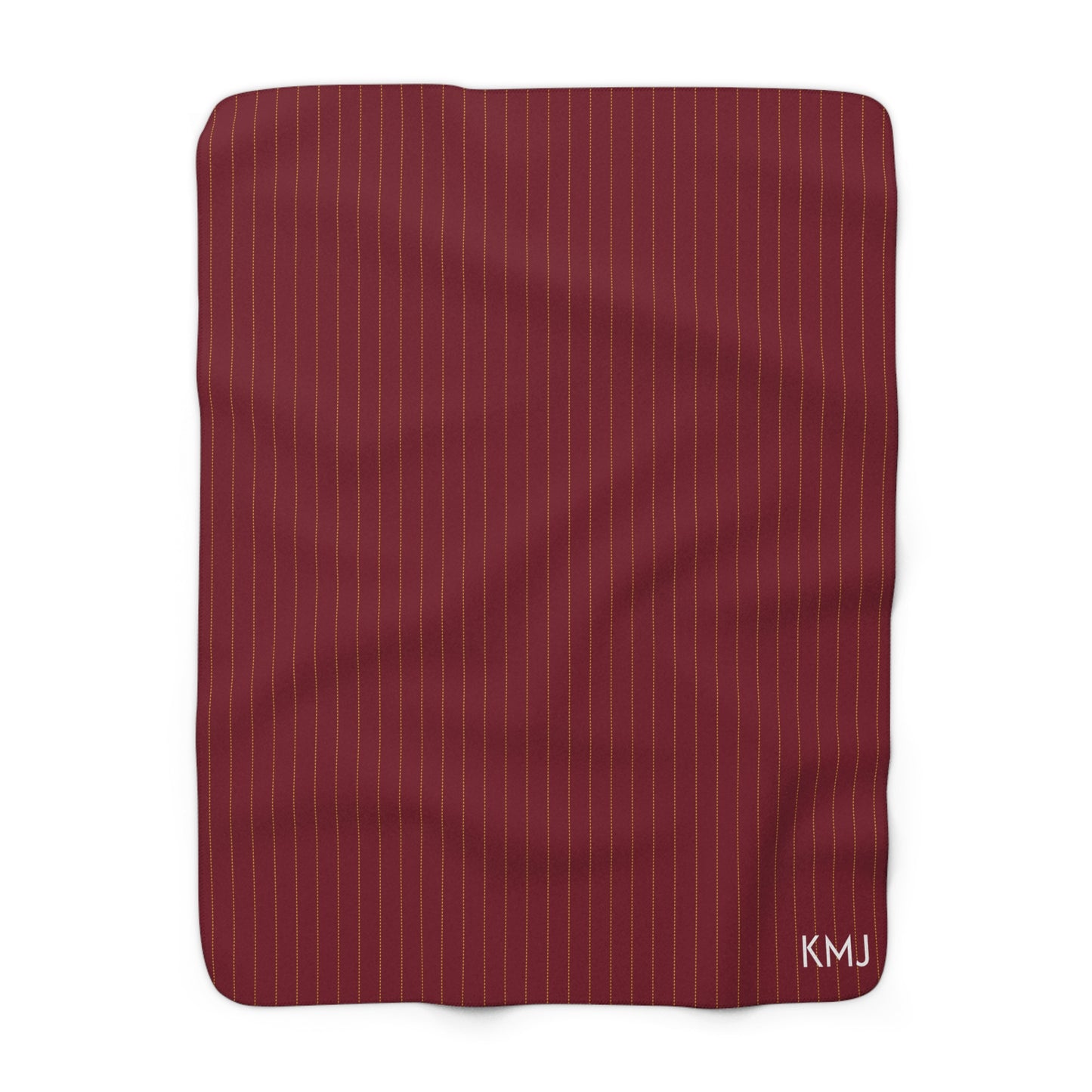 Sherpa Fleece Blanket- Personalized | Red & Yellow | Pinstripe