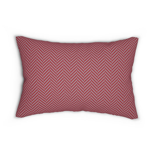 Pillow | Red & Gray | Herringbone