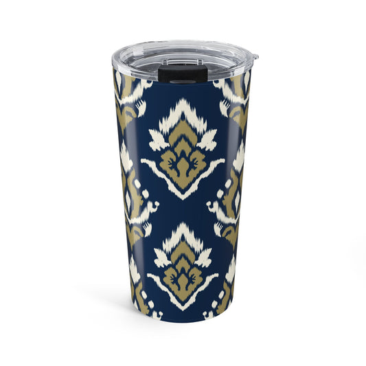 Tumbler | Blue & Gold | Ikat