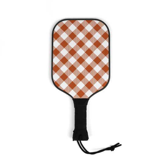 Pickleball Paddle Kit | Dark Orange & White | Gingham