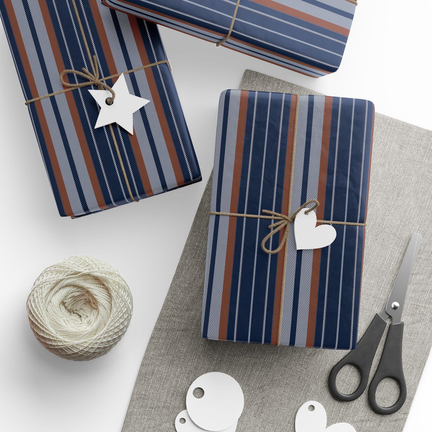 Gift Wrap | Orange & Blue | Stripe