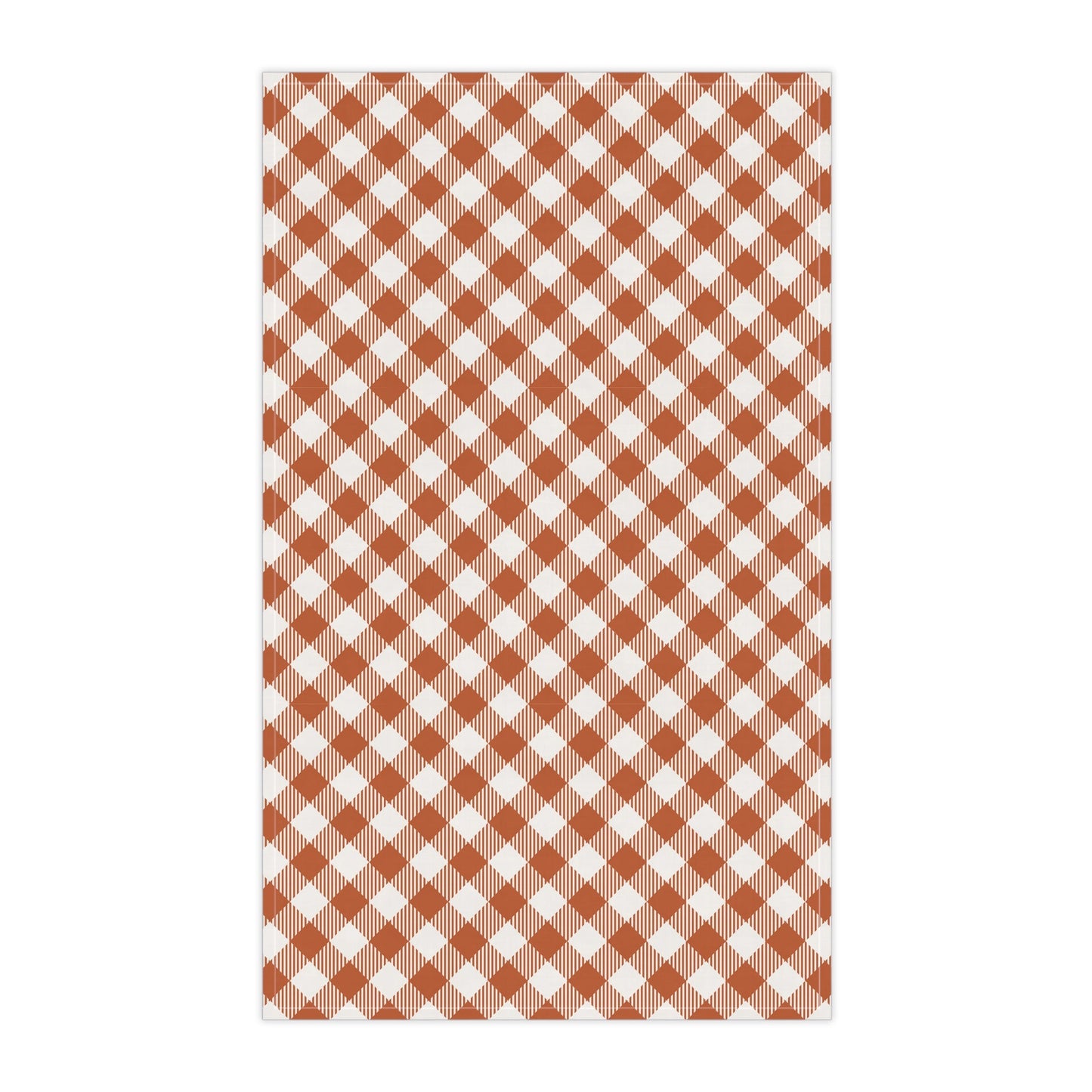 Tea Towels | Dark Orange & White | Gingham