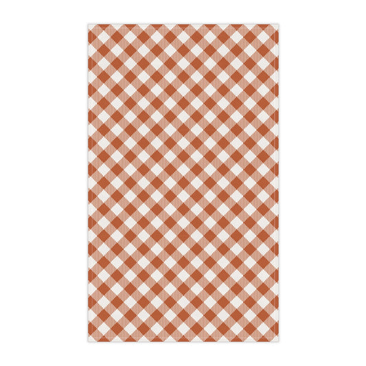 Tea Towels | Dark Orange & White | Gingham