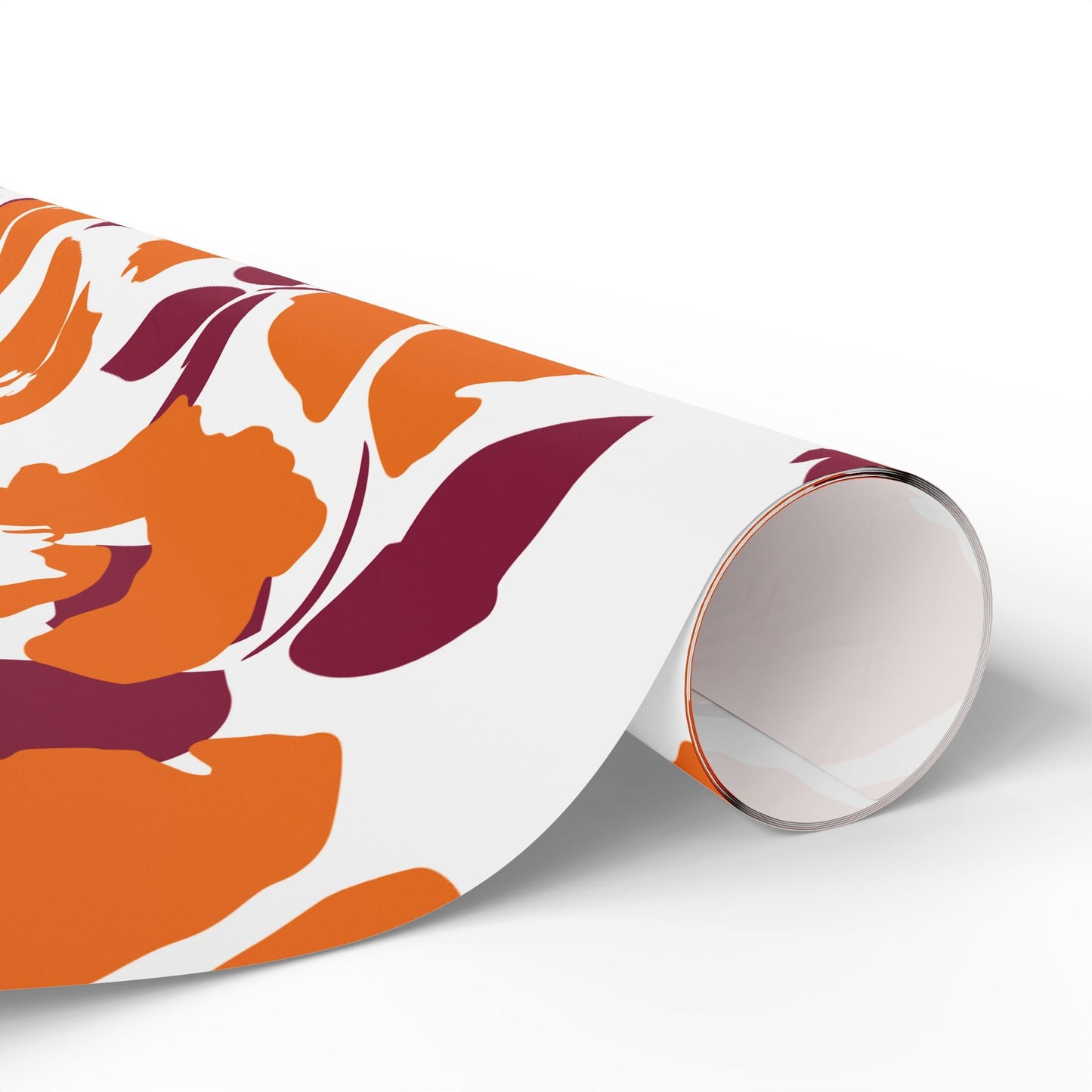 Gift Wrap | Maroon & Orange | Poppy