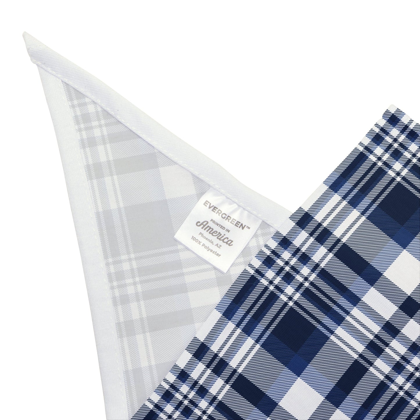 Pet Bandana | Navy & White | Tartan