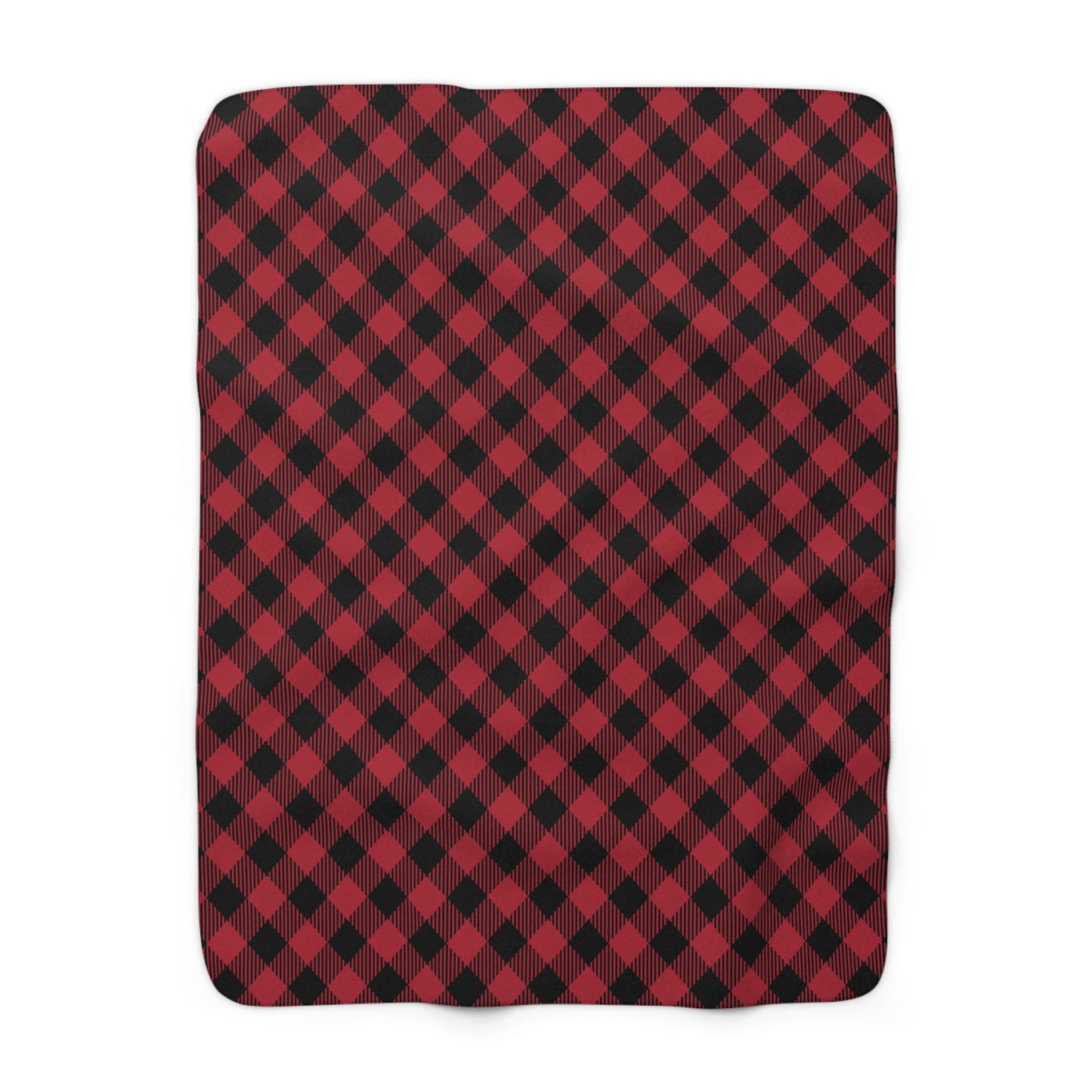 Sherpa Fleece Blanket | Red & Black | Gingham
