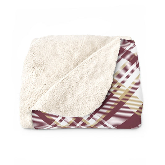 Sherpa Blanket | Maroon & Gold | Tartan