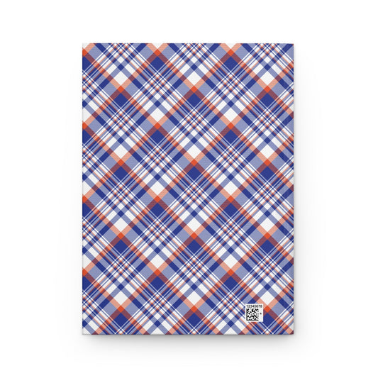 Hardcover Journal | Bright Blue & Orange | Tartan