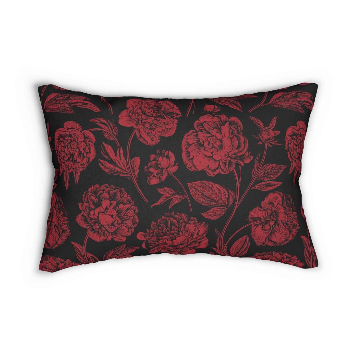 Pillow | Red & Black | Peony
