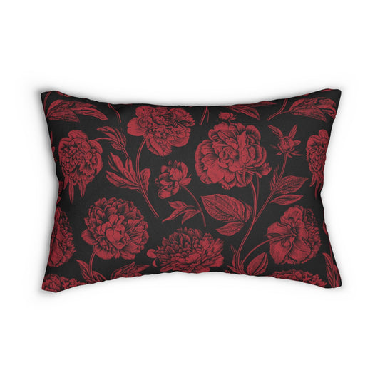 Pillow | Red & Black | Peony