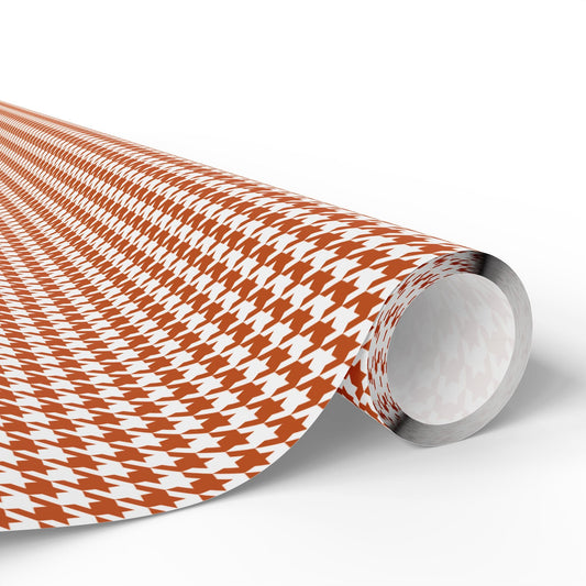 Gift Wrap | Dark Orange & White | Houndstooth