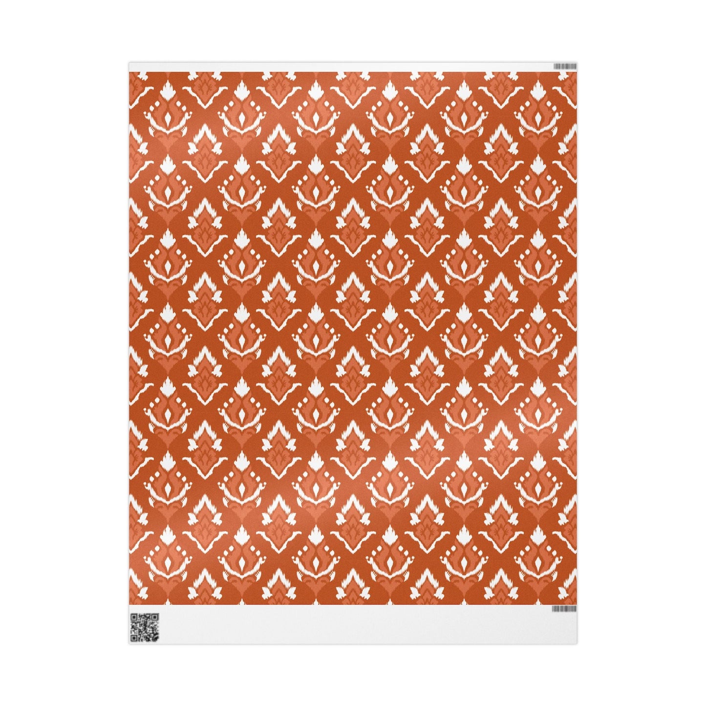 Gift Wrap | Dark Orange & White | Ikat