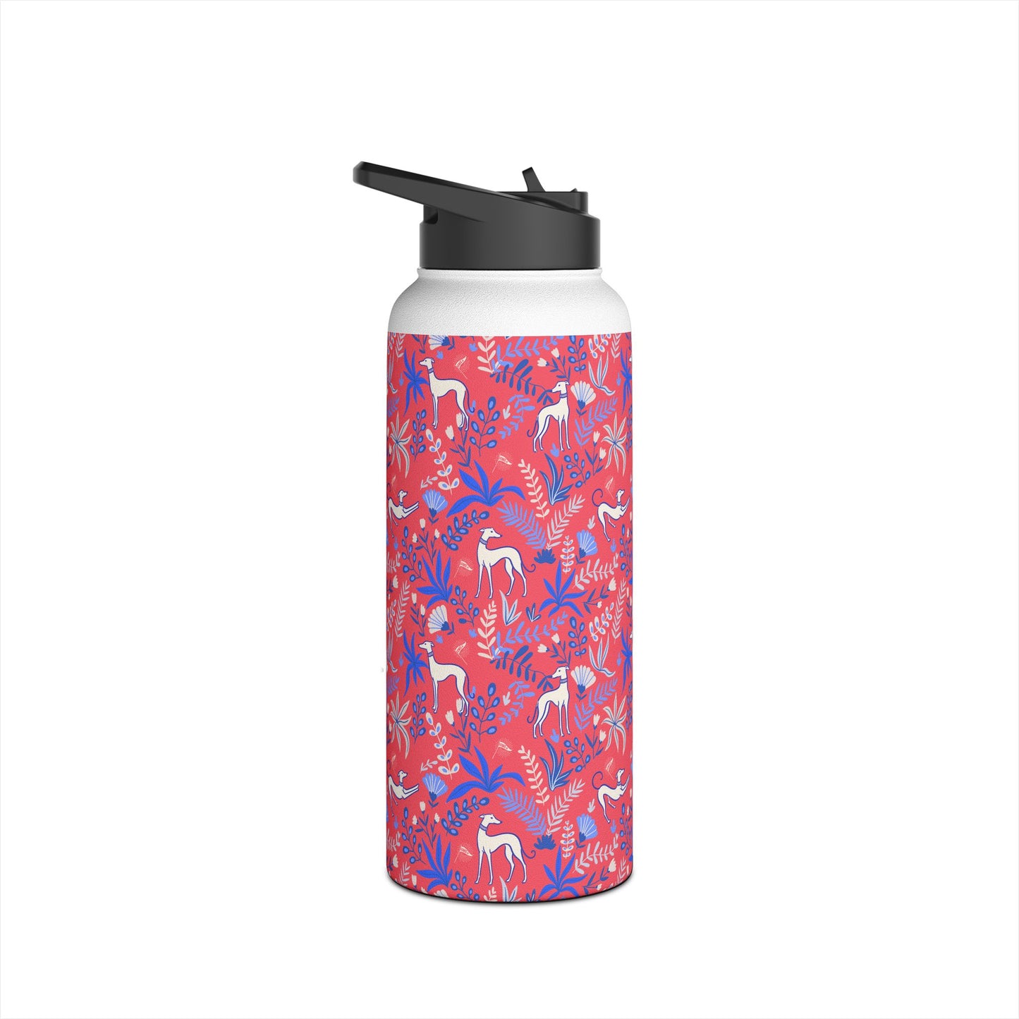 Insulated Water Bottle | Greyhounds | Pink Fern