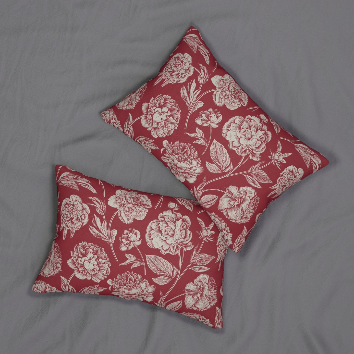 Pillow | Maroon & White | Peony