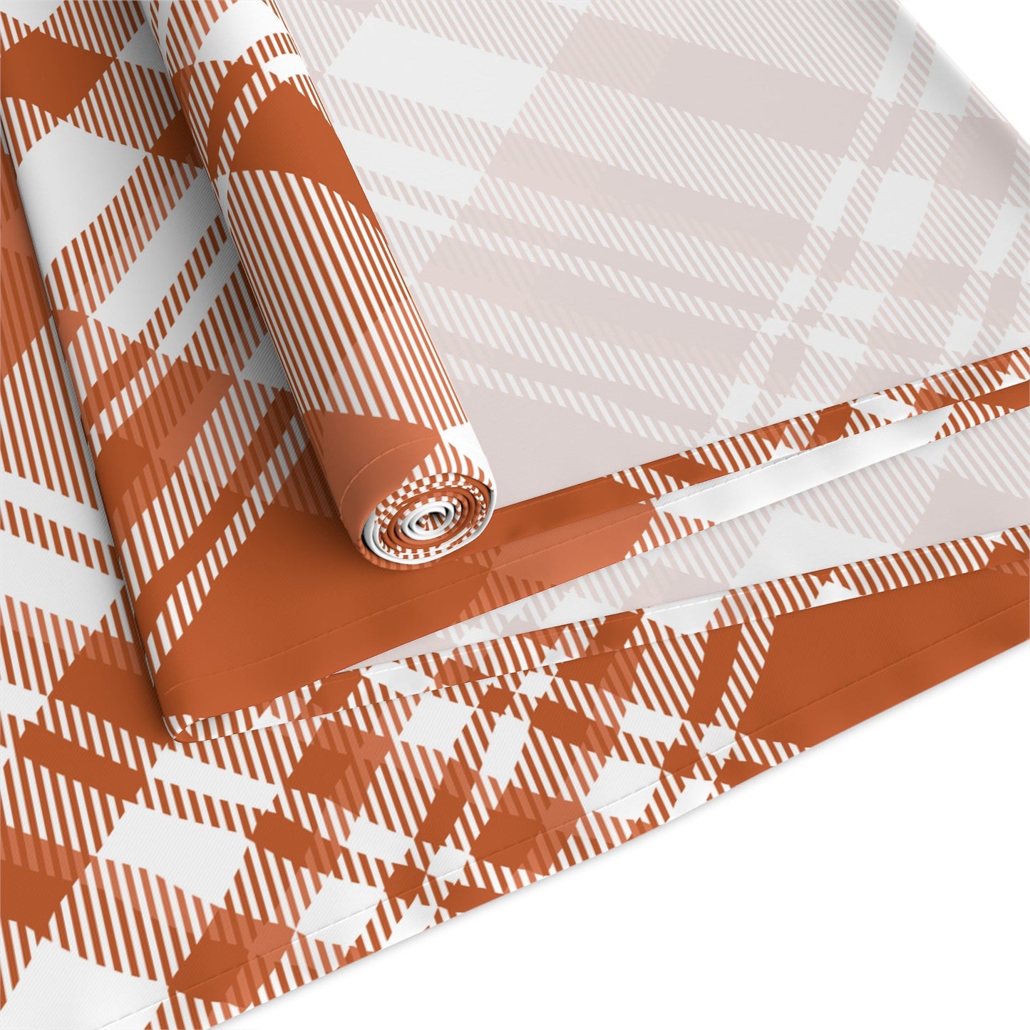 Table Runner | Dark Orange & White | Tartan