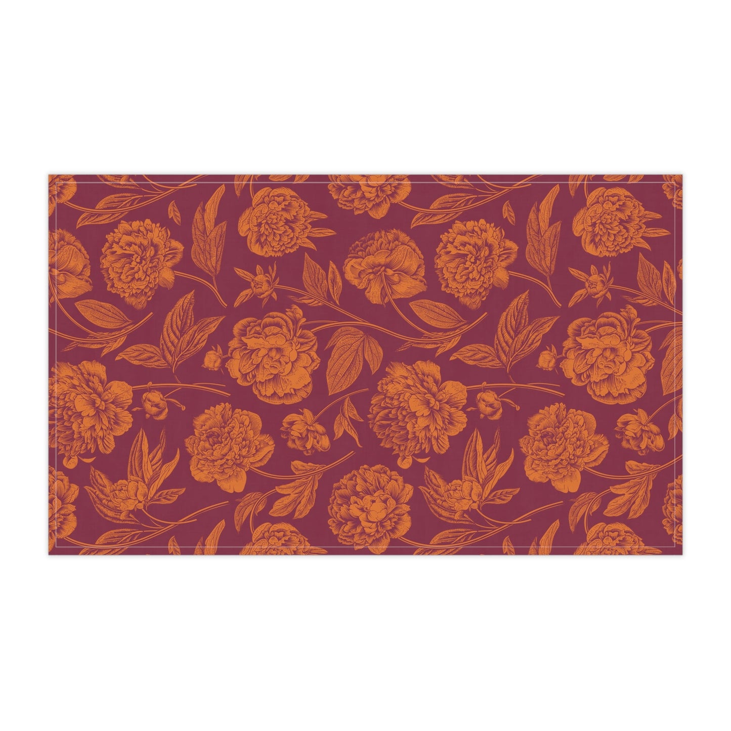 Tea Towels | Maroon & Orange | Peony