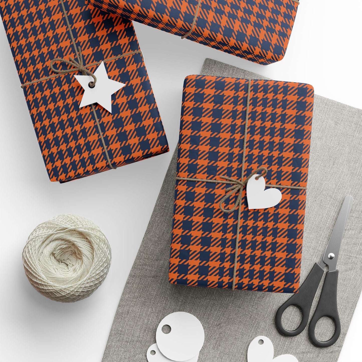 Gift Wrap | Orange & Blue | Tweed