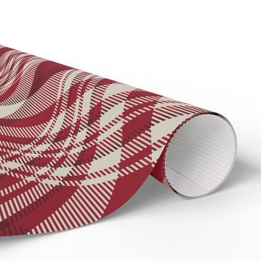 Gift Wrap | Maroon & White | Tartan
