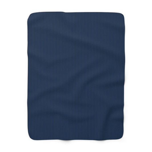 Sherpa Blanket | Blue & Gold | Pinstripe