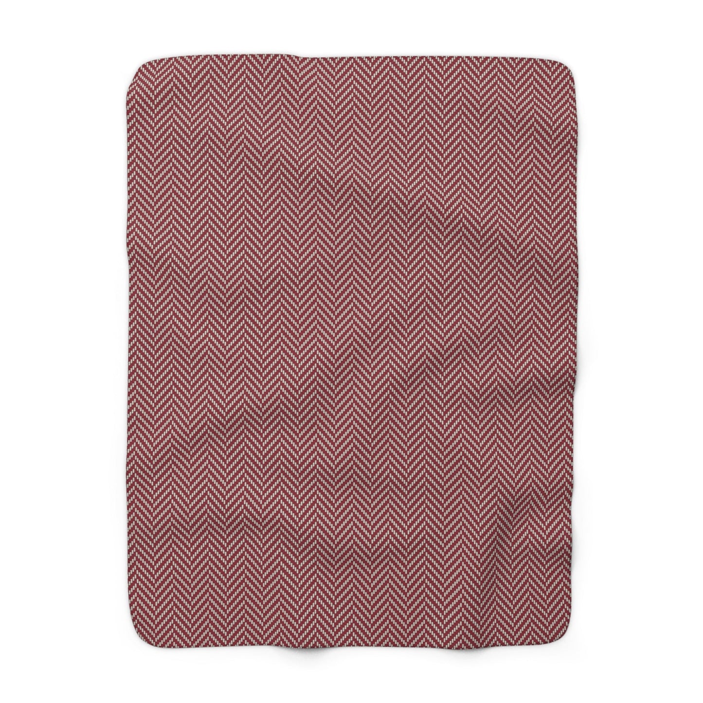 Sherpa Blanket | Maroon & White | Herringbone
